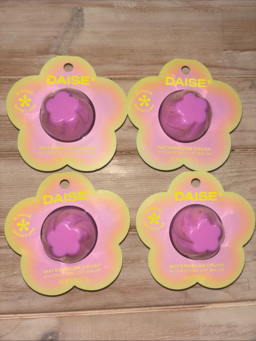 Daise Watermelon Crush Flower Lip Balm - set of 4 (727)